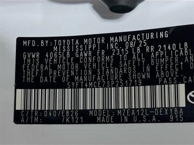 2025 Toyota Corolla XSE