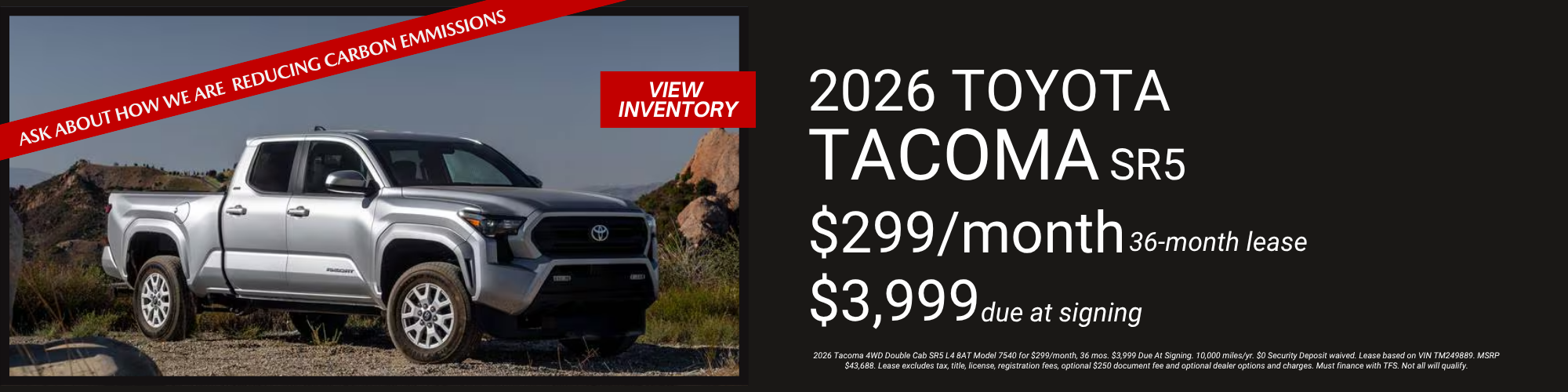 New 2026 Toyota Tacoma SR5 Lease at Royal Moore Toyota